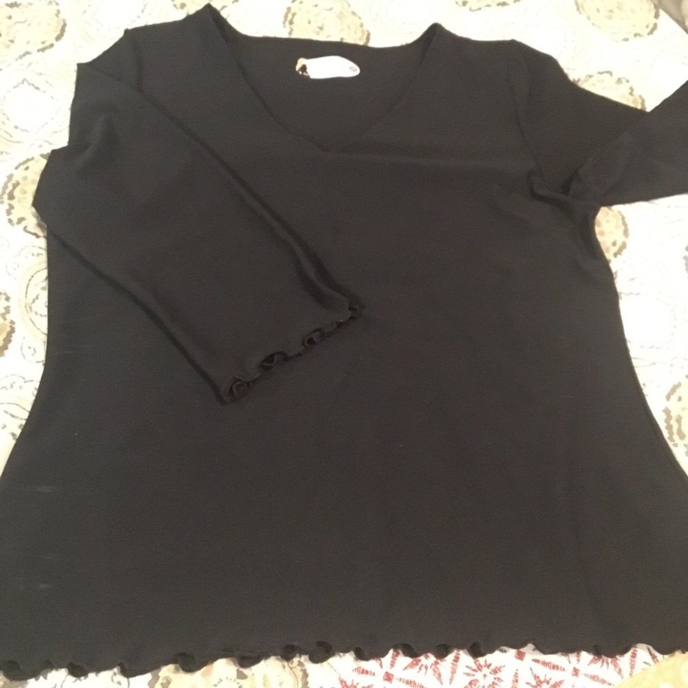 Black 3/4 length sleeve Spanx top, size M